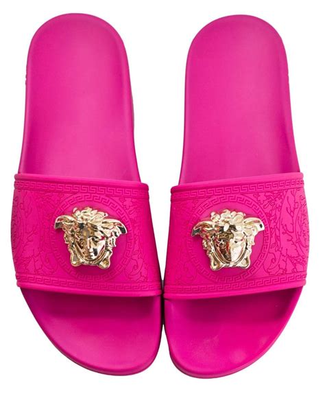 pink versace slide sandals|Versace high heel sandals.